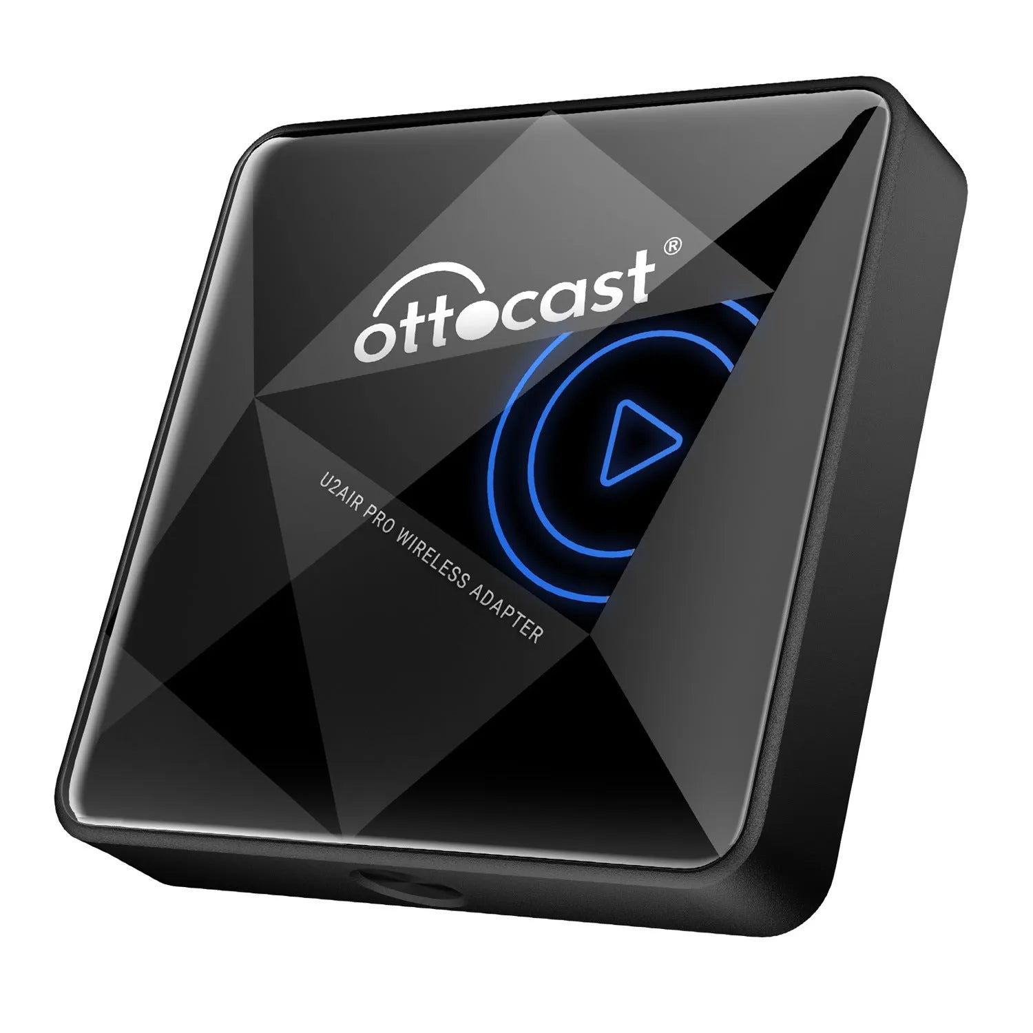 Black PU wireless car Bluetooth AIBOX adapter with Type-C port, shown next to a scale indicating its 59mm dimensions.