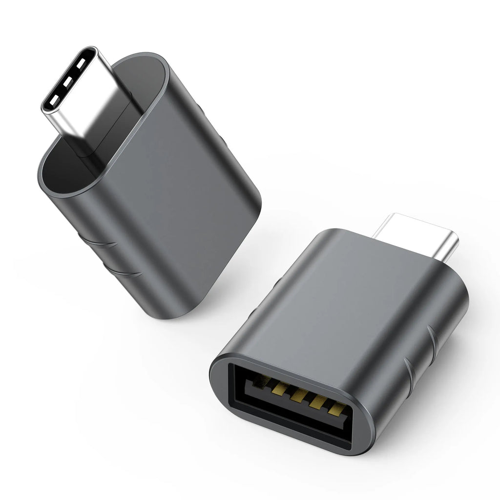 Metallic USB data and charging converter adapter with zinc alloy shell in various colour options.