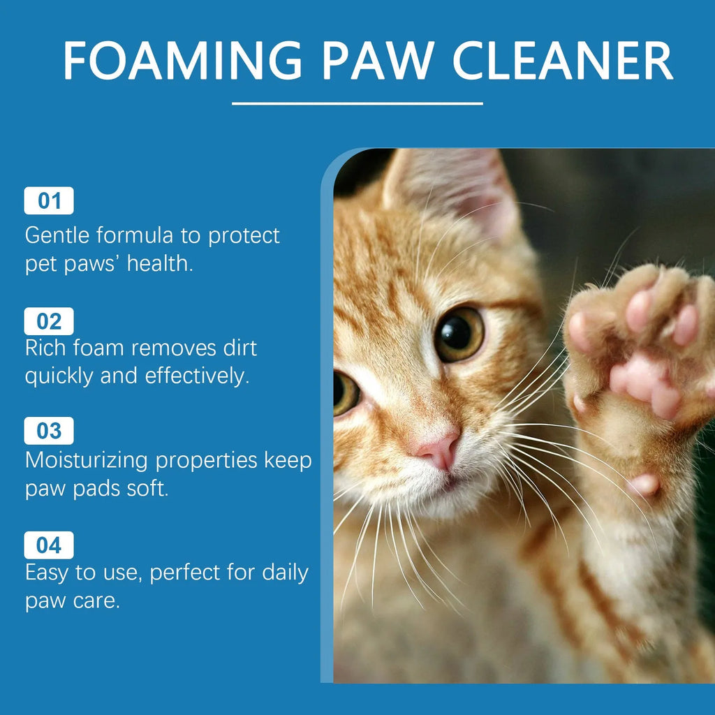 Pet Paw Cleaner Deep Care Foam 100ml non-rinse dog paw cleaning foam bottle
