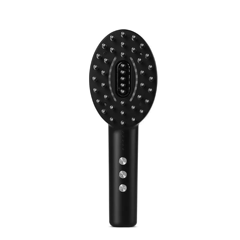 KD3802 black scalp massage device with vibration function and USB charging cable