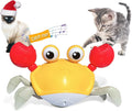 Blue crawling crab dog toy with obstacle avoidance sensor and interactive lights