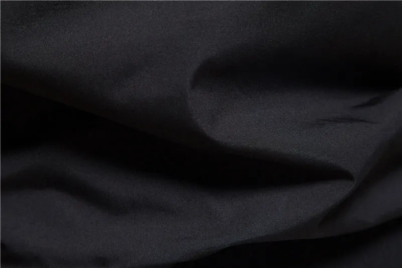 Men's thin casual polyester jacket in dark blue, black, or army green solid colour.
