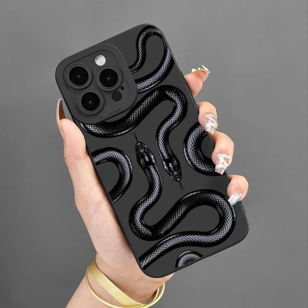 Plastic protective cover for Apple iPhone, black soft shell case with spray finish
