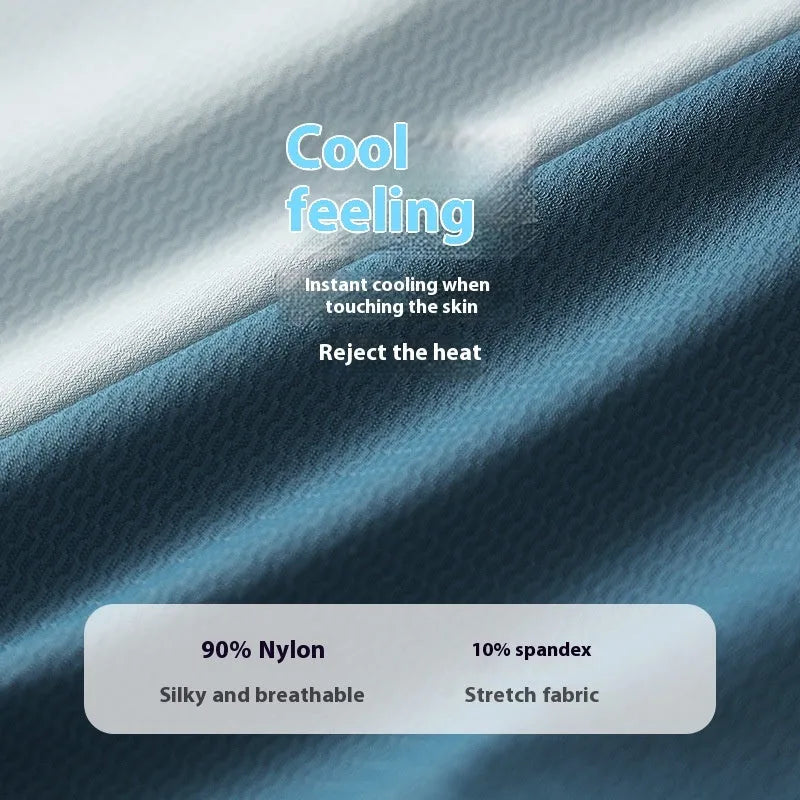 Men's ice silk nylon boxers with U convex pouch design in mid-waist fit showing colour options