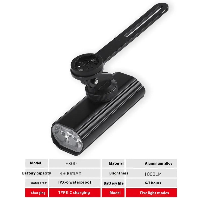 USB rechargeable bicycle headlight set with multiple plastic bracket options for night cycling