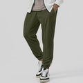 Men's gray loose-fit straight-leg track sweatpants with a mid waist