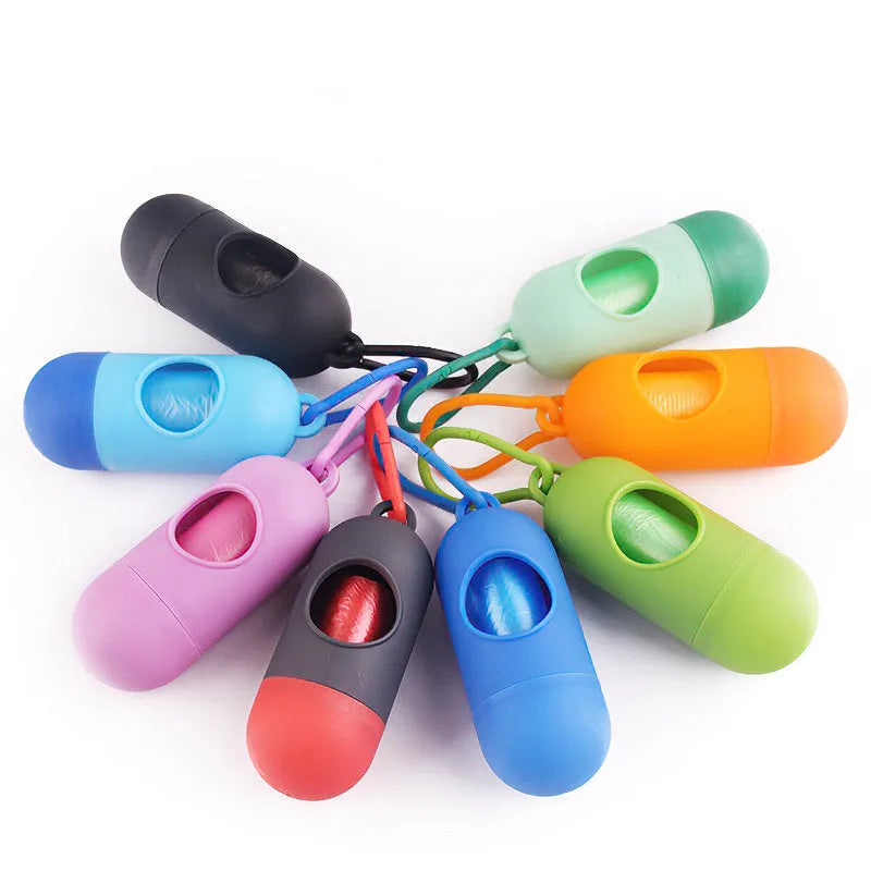 10cm plastic dog poop bag holder with retractable clip and side hook