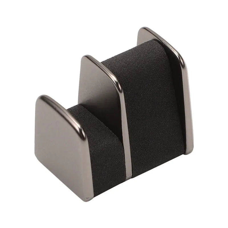 Green zinc alloy and leather car dashboard clip for holding sunglasses, shown next to a ruler showing 3.7cm size.