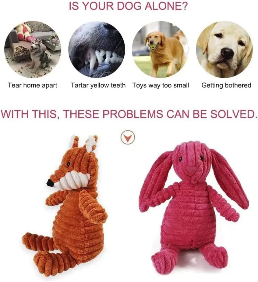 Plush squeaky speak dog toy for small and medium pets in Blue bear, Brown monkey, Green little donkey, and other animal options