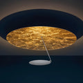 Modern iron art chandelier ceiling lamp with warm LED light in a white and gold finish.