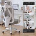 Ergonomic mesh gaming chair with adaptive lumbar support, 4D adjustable armrests, and choice of nylon or aluminium alloy foot