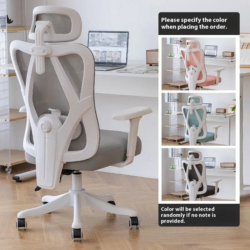 Ergonomic mesh gaming chair with adaptive lumbar support, 4D adjustable armrests, and choice of nylon or aluminium alloy foot