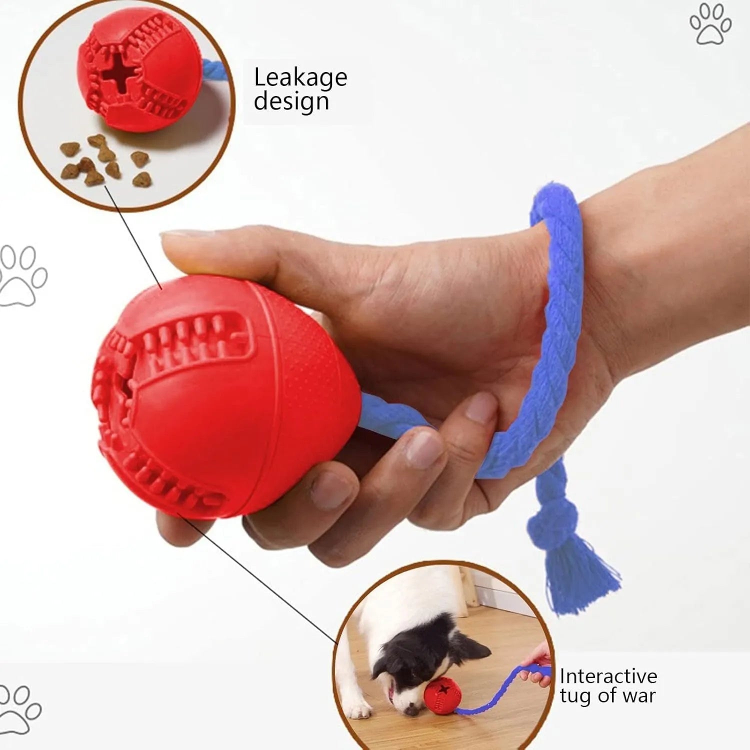 Orange interactive dog crate toy with rope made from natural rubber for crate training puppies