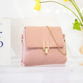 Stone pattern small square PU bag with chain strap in multiple colour options