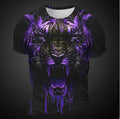 Men's 3D tiger pattern short sleeve T-shirt digital printing polyester fabric