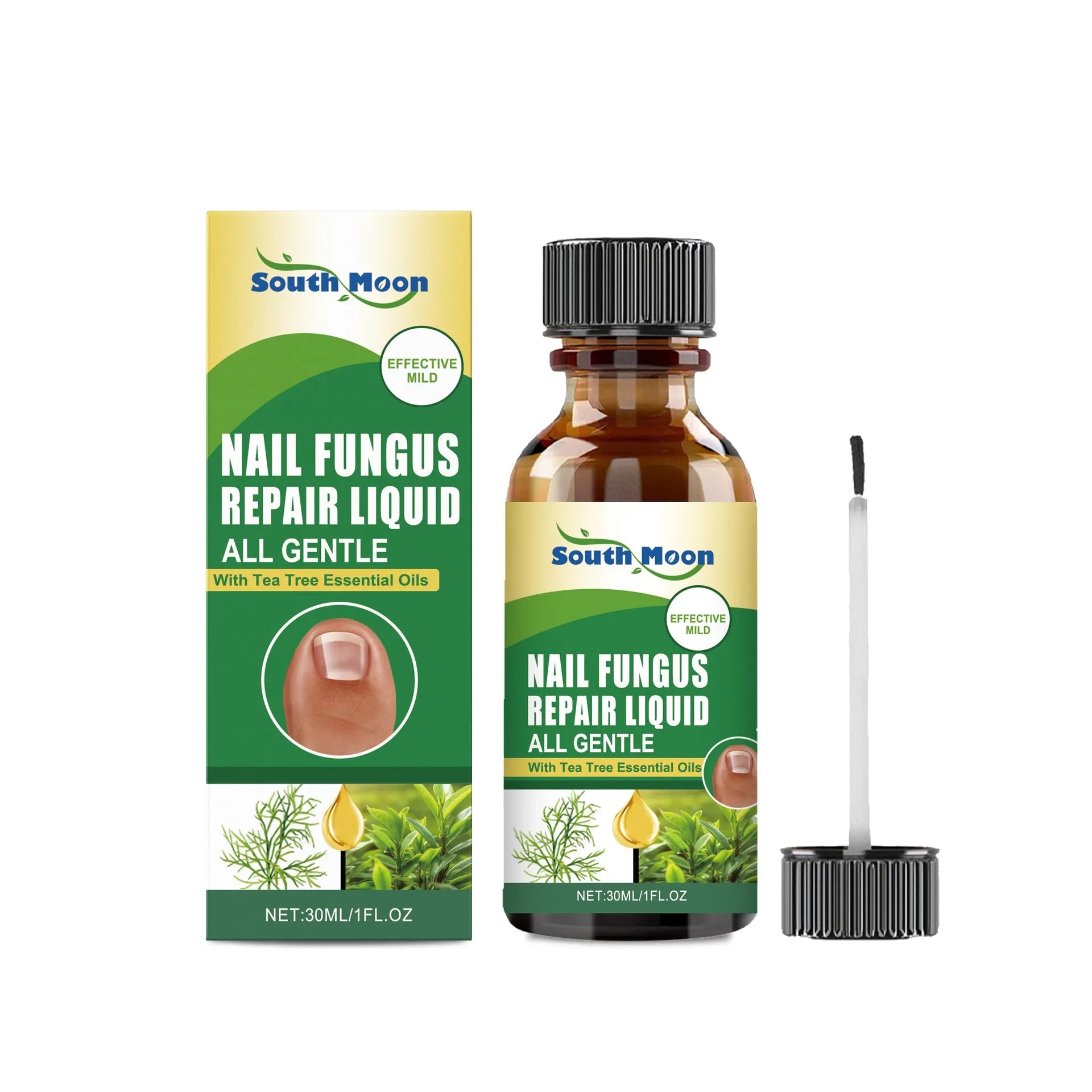 30ml bottle of nail fungus repair solution with tea tree oil and colloidal silver ingredients
