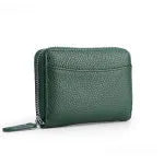 Genuine leather coin purse with zipper closure in multiple colour options