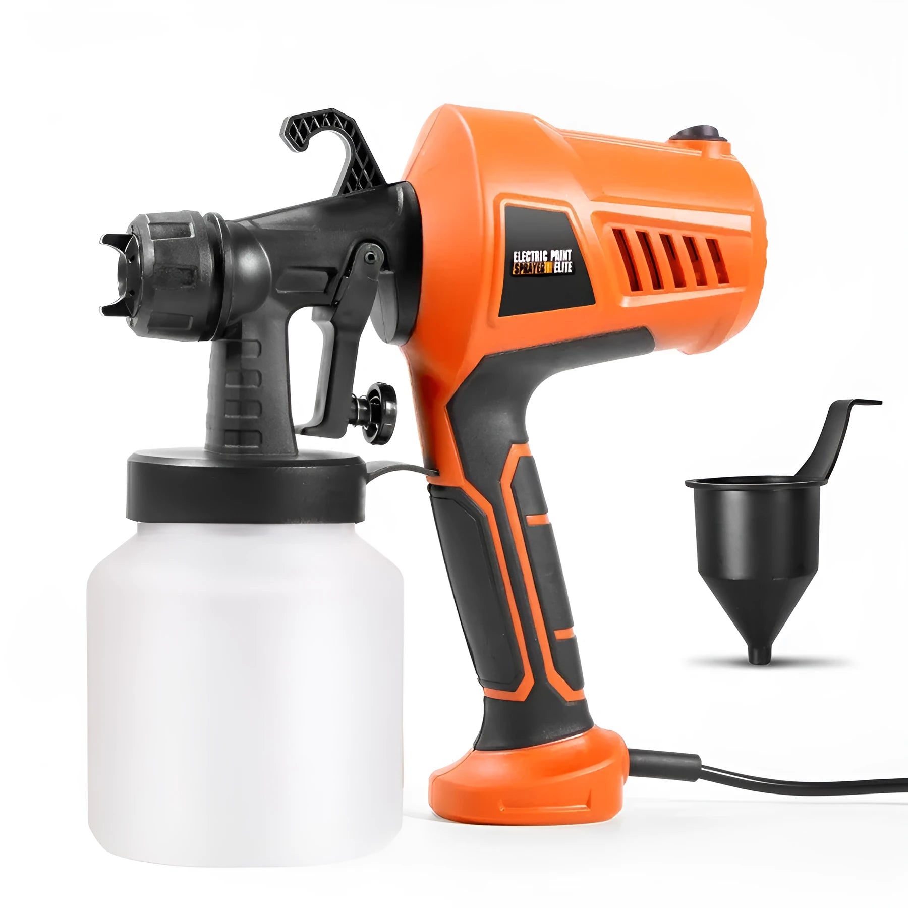 500W orange electric spray gun with 2.5mm nozzle and upper suction cup for disinfectant and paint