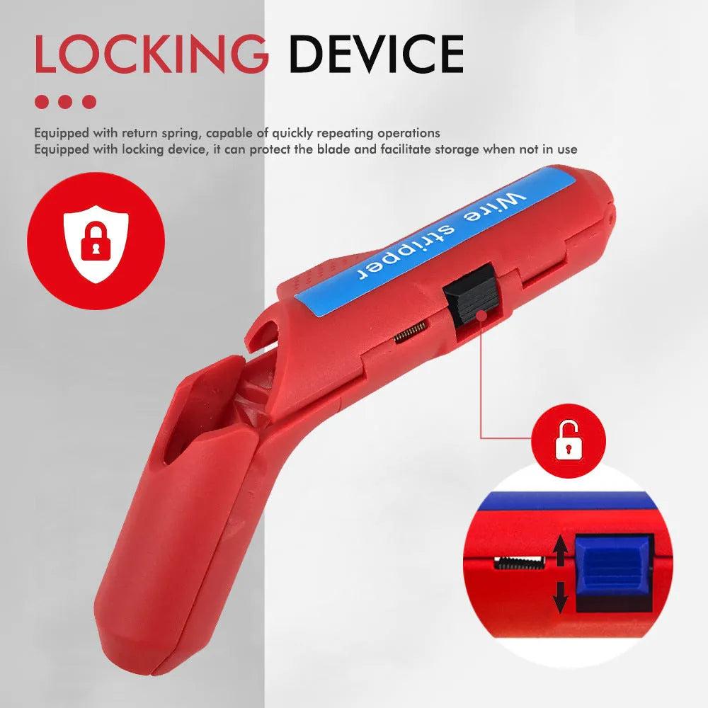 Multifunctional Wire Stripper Wire and Cable Stripping and Peeling Tool for Electricians and DIY Cable Preparation, Black and Red Options Available