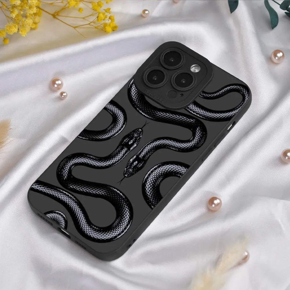 Plastic protective cover for Apple iPhone, black soft shell case with spray finish
