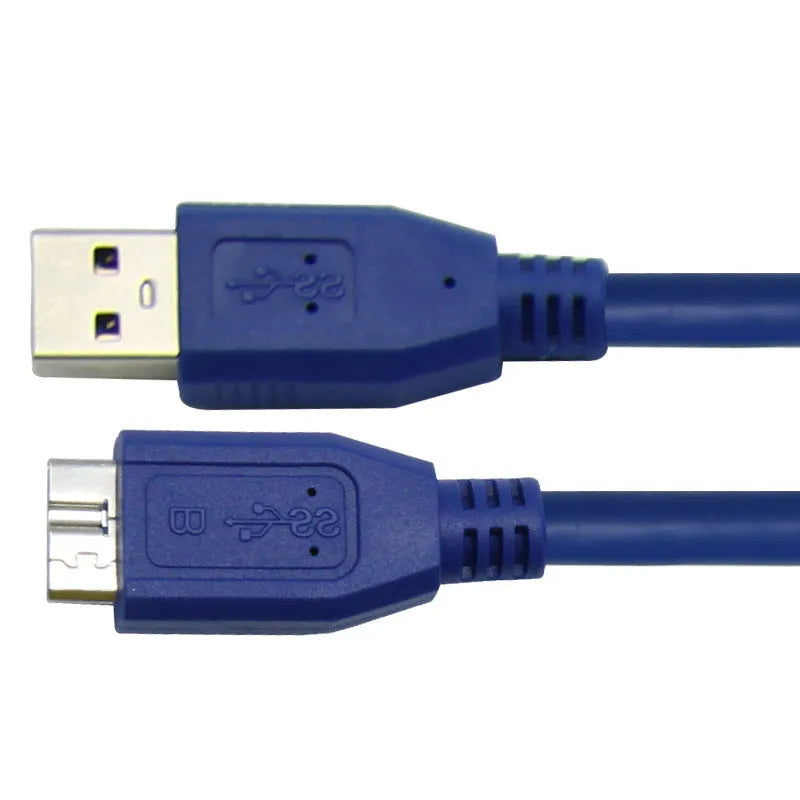USB 3.0 data cable in blue and black with various length options for mobile hard disk connection