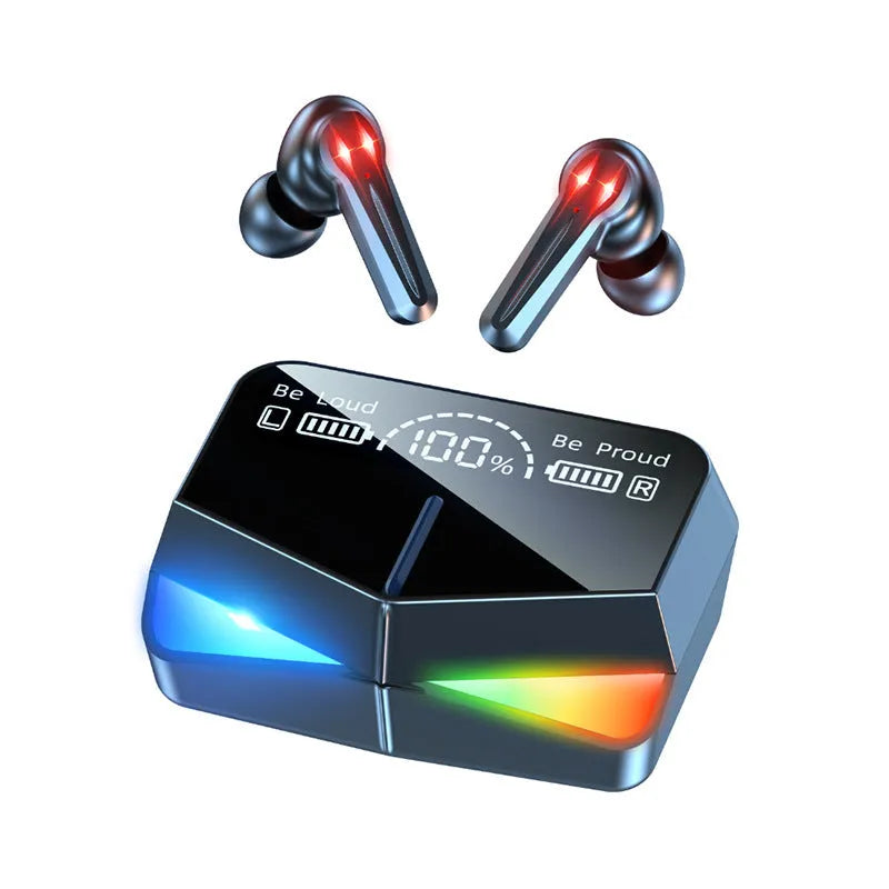 E-sports low-latency Bluetooth gaming headset in earplug style with multiple colour/style options.