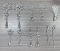 10 clear acrylic icicle and snowflake Christmas tree ornaments with white ribbons