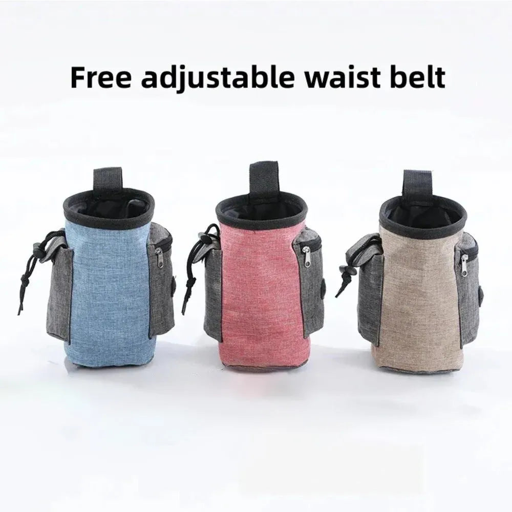 Portable pet training waist bag with waterproof cloth and plastic belt clip in multiple colour options
