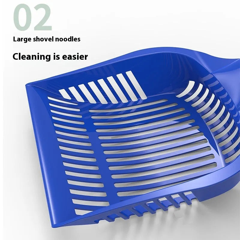 PP plastic cat litter scoop in red, yellow or blue colour, showing small and medium size options