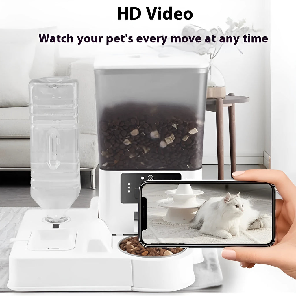 5L smart pet feeder with stainless steel bowl in four model variants for cats and dogs