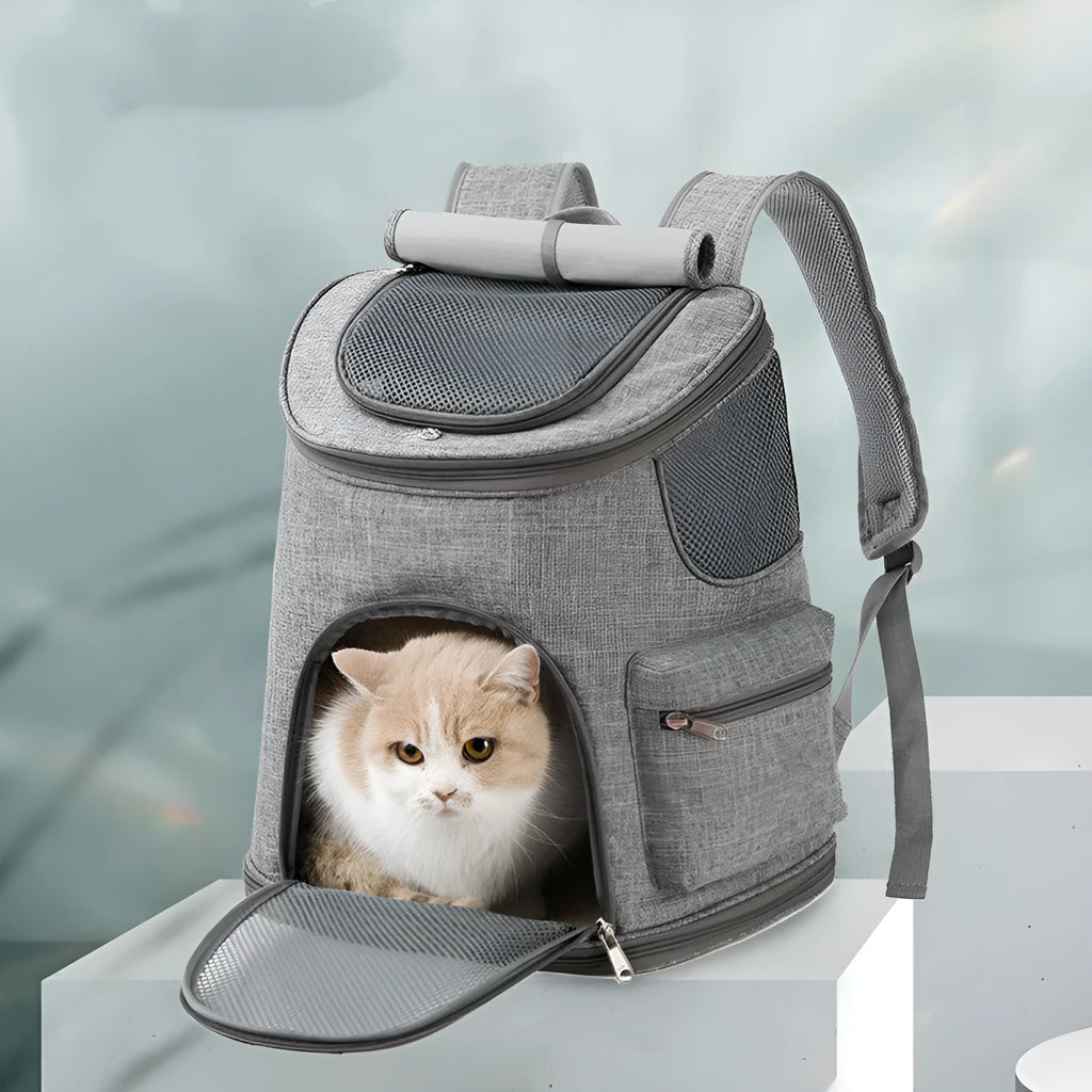New dog backpack in Oxford cloth with pet inside, breathable design, four colour options available