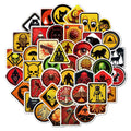 50 pack waterproof warning stickers for motorcycle helmets with bright film coating