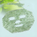 Natural jade face mask with conforming shape and pendant form, light green or light yellow, 16x9x9cm or 25x12cm