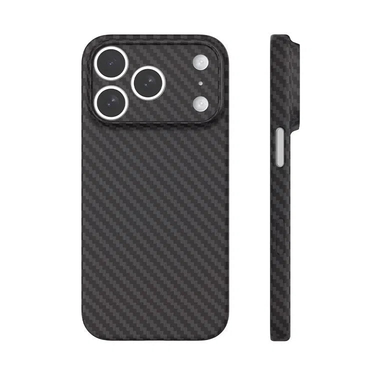 Kevlar carbon fibre texture PP phone case for iPhone in Pure Black colour