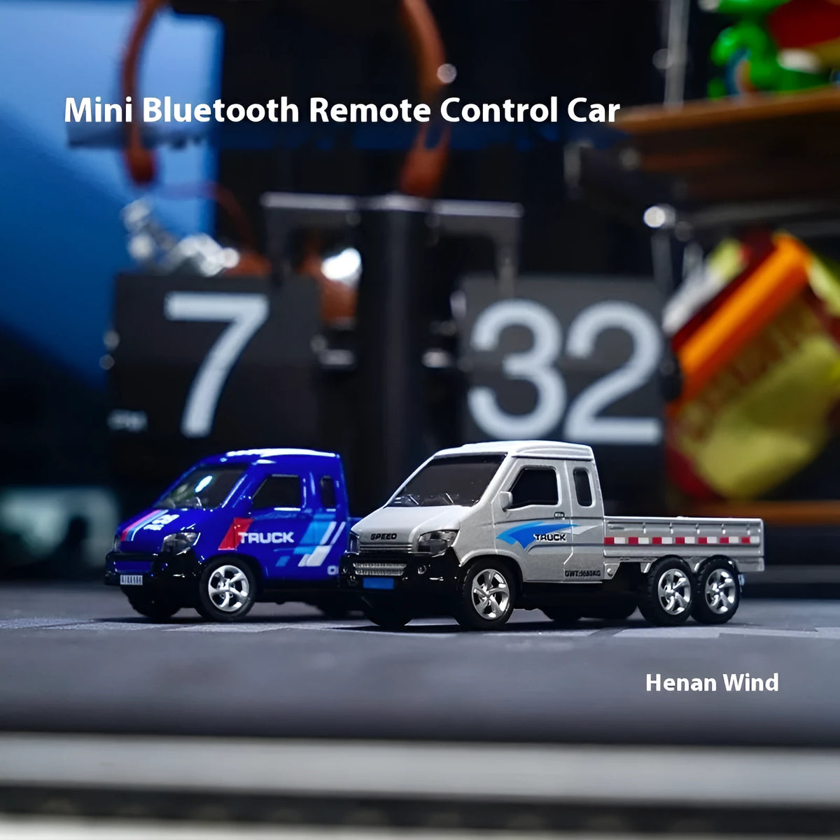 1:64 alloy Bluetooth drift remote control car with three-speed regulation on a smooth tabletop