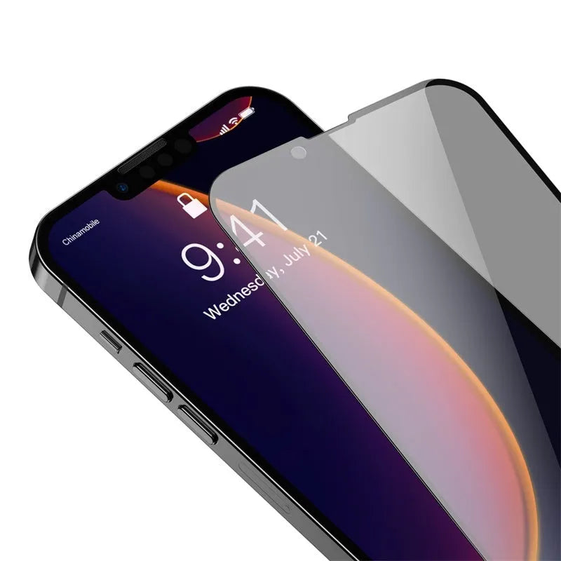 0.23mm non-broken edge curved privacy tempered film for iPhone 5.4 inch model