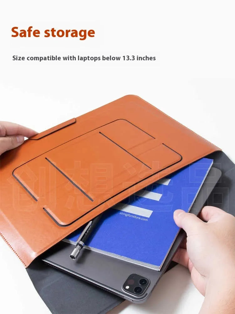 13.3-inch dual-angle laptop bracket bag in black or brown business style