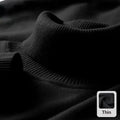 Men's knitted high-neck sweater in dark gray, straight fit, long sleeves, on a plain background