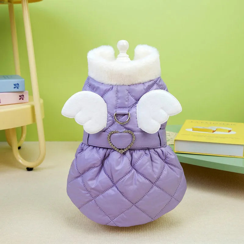 Pink or purple polyester cotton skirt for small dogs available in five sizes