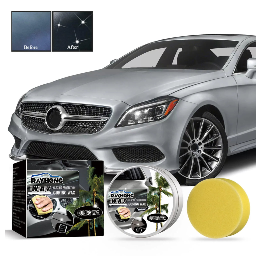 Car coating wax block and sponge applicator for paint renovation and dustproof protection