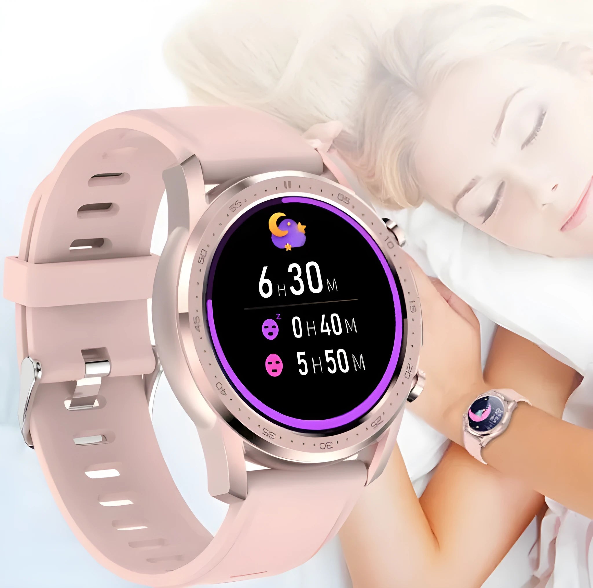 Youth2 black smart bracelet with zinc alloy case and 1.3-inch screen displaying body temperature.