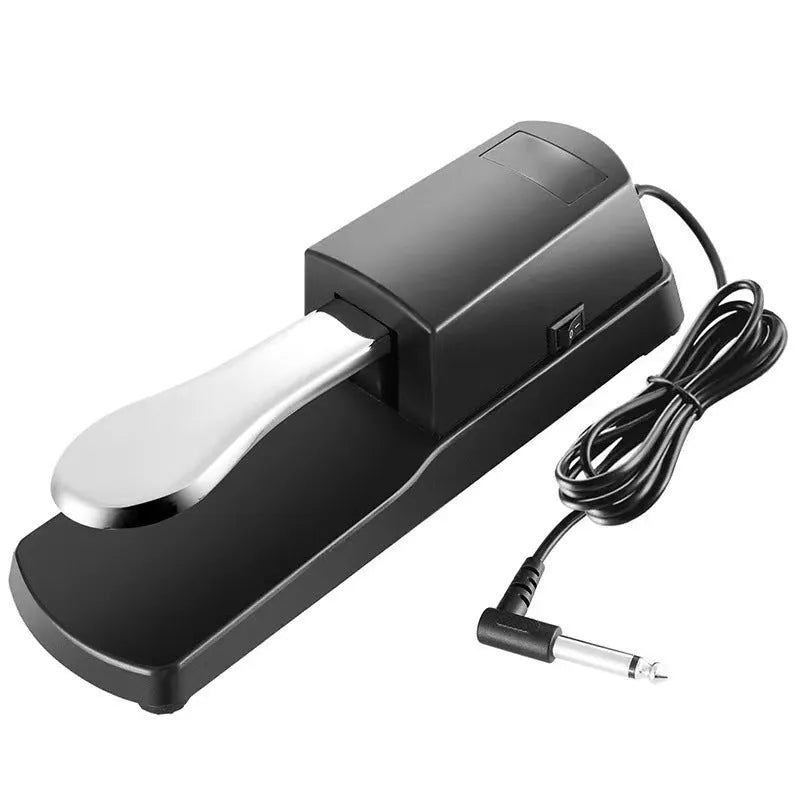 MIDI keyboard sustain pedal with 6.35mm jack connector and ABS plastic housing