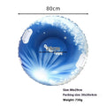 Outdoor PVC skiing ring toy in three colour variations: snow mountain, ice-snow blue, and flame red designs