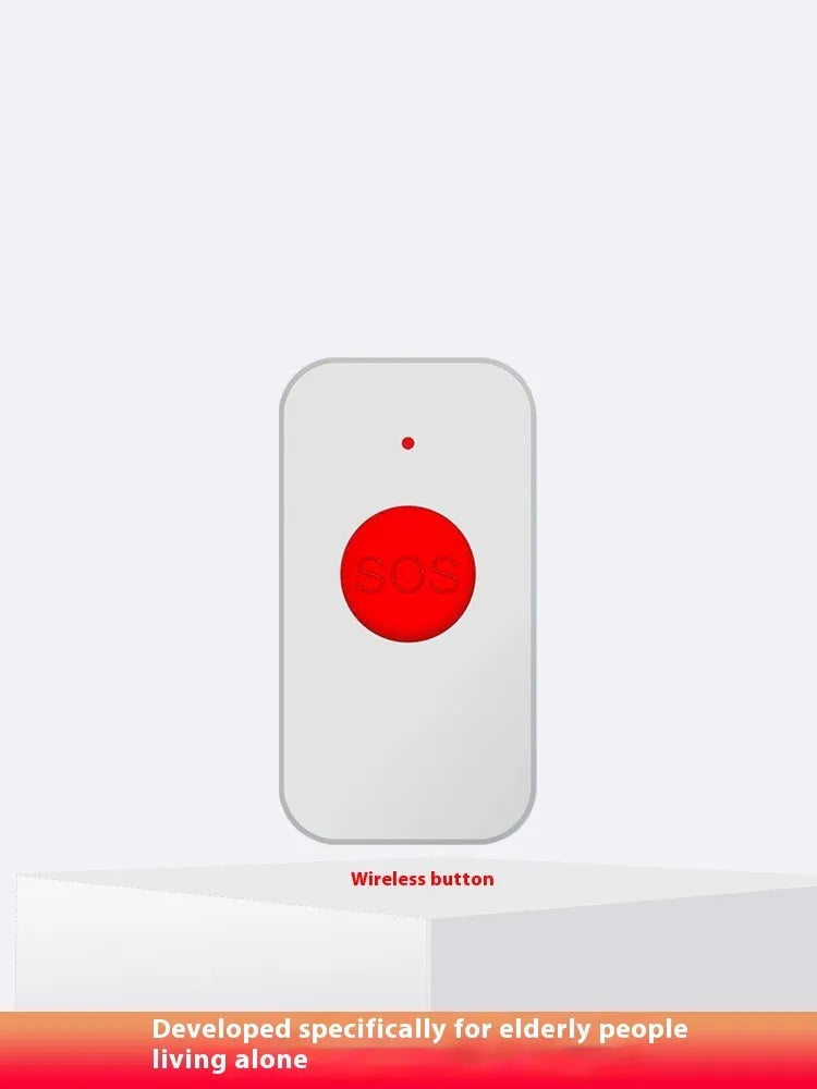 White emergency alert device set with one buzzer unit and three call buttons.