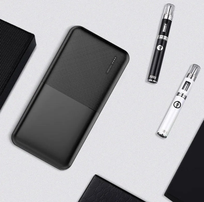 20000 mAh power bank with multi-U port outputs in black or white colour options