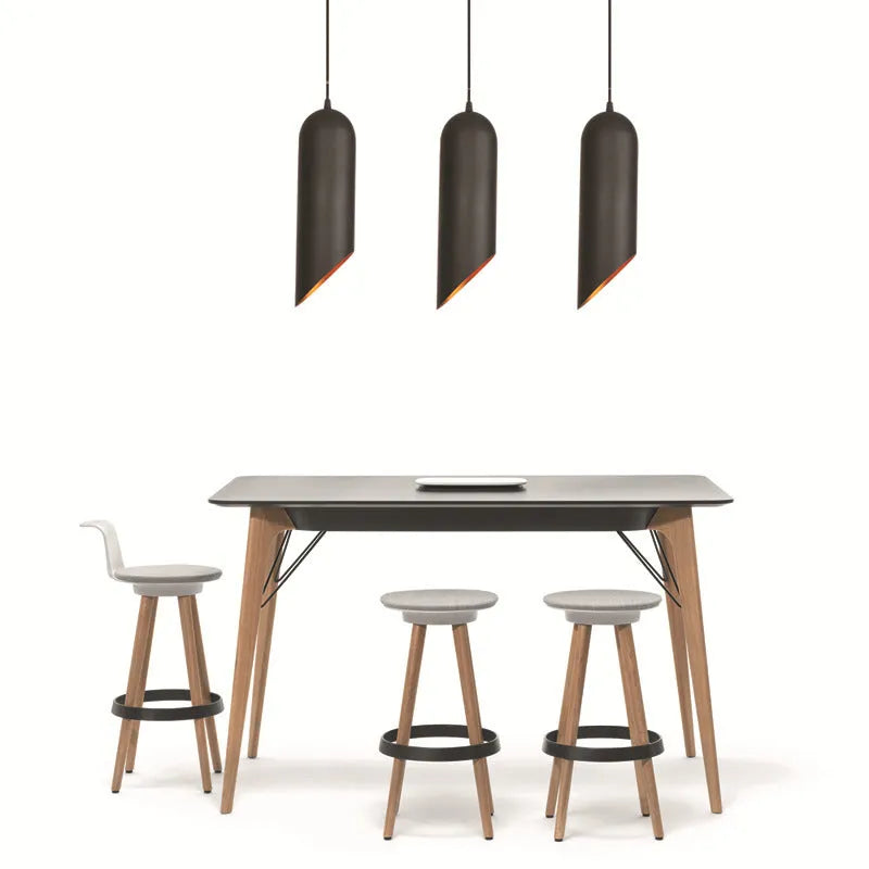 Creative simple retro iron art chandelier in D8053 matte black finish