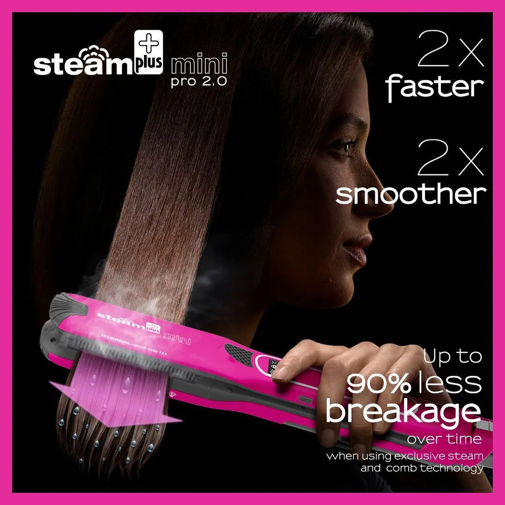 Mini steam splint spray hair straightener in champagne, purple or rose red colours