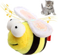 Yellow flannelette bee-shaped electronic cat toy with motion-activated squeaking sound