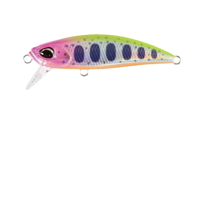 Japanese submerged minnow fishing lure in assorted colours, 48mm long.