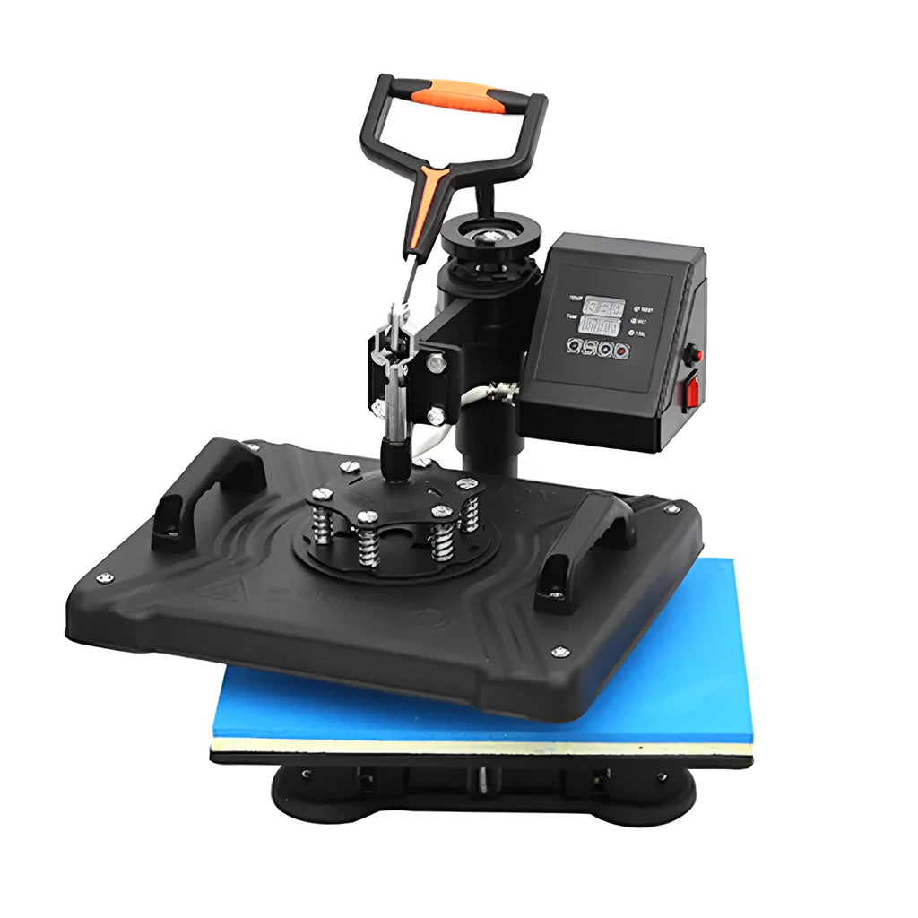 Black thermal transfer printing machine for t-shirt and fabric customisation with 70x70x35cm dimensions